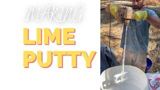 Making LIME PUTTY for Lime Plastering a Straw Bale Home [upl. by Nylidam]