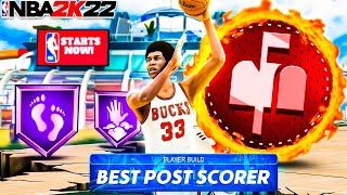 HOW TO MAKE THE ABSOLUTE BEST POST SCORER BUILD ON NBA 2K22 [upl. by Amalburga]