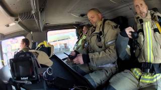 Inside a fire truck responding to a fire [upl. by Aierb]