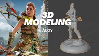 3D Modeling Aloy from Horizon Forbidden West Timelapse [upl. by Grishilde]