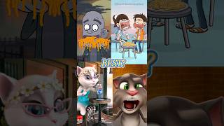 😱OMG🤢quotMy Friend Always Exaggeratesquot My Talking Angela And Tom tiktok duo viral shorts omg cute [upl. by Ewens]