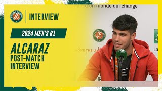 Alcaraz Round 1 postmatch interview  RolandGarros 2024 [upl. by Ylahtan683]