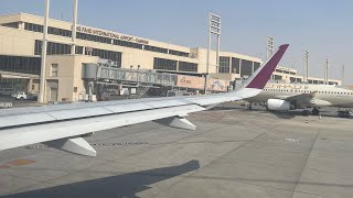 Landing at Dammam Airport Saudi Arabia  King Fahd International Airport Landing  Doha to Dammam [upl. by Ardnosal]