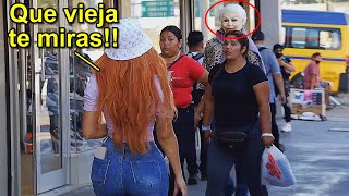 Que VIEJA te miras 😱🤣  Bromas en la calle  Bufonesnet [upl. by Suiram909]