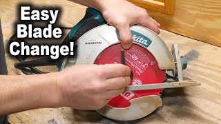 How to Change A Circular Saw Blade  Makita Model 5007MG [upl. by Neona]