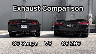 C8 Z06 vs C6 Corvette  Exhaust Sound Comparison [upl. by Nnad338]