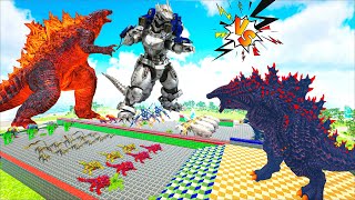 Godzilla DEATHRUN ASCENDED VS Lava Dragon  All ARK creatures🦖 [upl. by Eirallam]