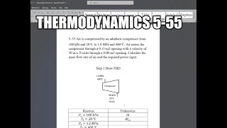 Thermodynamics 555 Air is compressed by an adiabatic compressor from 100 kPa and 20°C to 18 MPa [upl. by Arihsay]