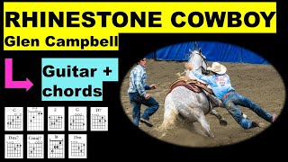 RHINESTONE COWBOY  easy guitar  Glen Campbell [upl. by Wessling]