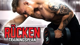 Kompletter RÜCKEN Trainingsplan für MUSKELAUFBAU im Fitnessstudio  Rücken Workout mit 8 Übungen [upl. by Ilecara512]