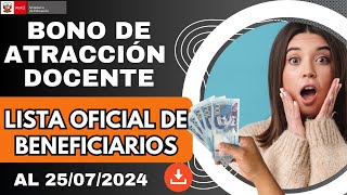 🔴📢LISTA OFICIAL BENEFICIARIOS BONO DOCENTE 2024 [upl. by Tehr895]