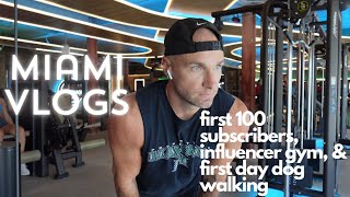 Miami Vlogs First 100 Subscribers Influencer Gym amp Dog Walking [upl. by Ume767]