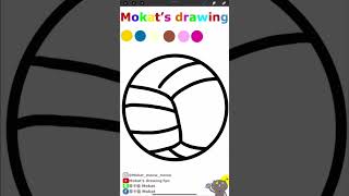 🏐 Volleyball drawing easy 簡單畫排球 ＃drawing painting art anime children 幼兒＃画画 shorts howtodraw [upl. by Shaun]