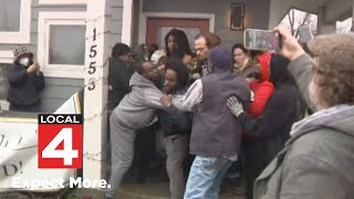 Tiny home eviction turns violent on Detroits west side [upl. by Ibrik887]