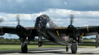 BBMF Avro Lancaster taxiing at Waddington Waddington Airshow 2008 [upl. by Odnavres348]