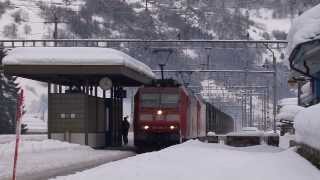 ferrovia Gottardo treni e neve  Gotthard züge und schnee [upl. by Gilbye]