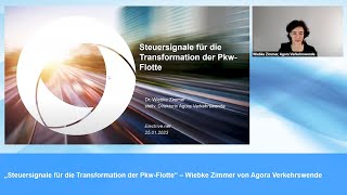 „Steuersignale für die Transformation der PkwFlotte“ – Wiebke Zimmer von Agora Verkehrswende [upl. by Westfahl110]