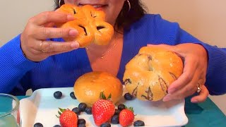 ASMR EATING  BUNS  CHOCOLATE BUN  COCONUT BUN  RED BEAN BUN  EATING SOUNDS  MEB ASMR [upl. by Yelahs259]