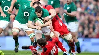 Scott Williams introduces himself to Brian ODriscoll  Ireland v Wales 8th February 2014 [upl. by Paehpos769]