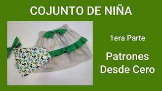 784 SET DE NIÑAPatrones Blusa y Falda [upl. by Trilby]