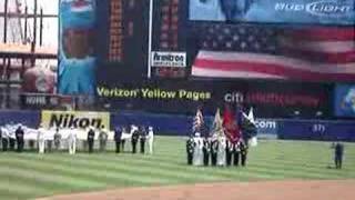 Mets Reds pre game national anthem and fly over 71507 [upl. by Edmea]