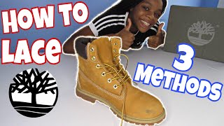 How To Lace Your Timberlands  3 Methods [upl. by Valtin35]