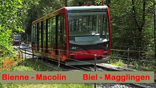 Funiculaire Bienne  Macolin  Biel  Magglingen 🇨🇭  Standseilbahn 🇨🇭 Swiss Funicular 🇨🇭 [upl. by Nelson]