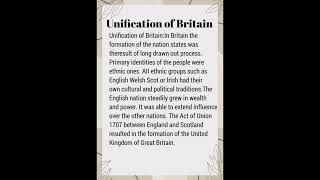 Explain the process of Unification of Britain class 10  Explain Unification of Britain class 10 [upl. by Ynnad]