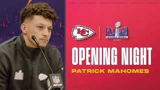 Patrick Mahomes “Try to put your team in the best position possible”  Super Bowl 58 Opening Night [upl. by Ehcnalb]