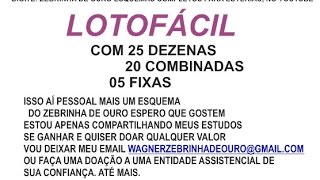 ESQUEMA COMPLETO GRÁTIS LOTOFÁCIL 25 DEZENAS 8 CARTÕES [upl. by Forster]