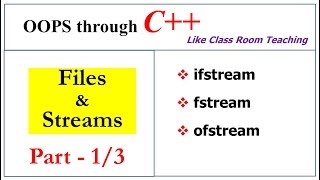 Files and Streams  Part13  ifstream fstream ofstream  OOPs in C  Lec42  Bhanu Priya [upl. by Rebna952]