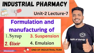 Formulation and manufacturing consideration of syrup and elixirs  suspension and emulsion pharmacy [upl. by Sumahs]