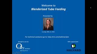 Blenderized Tube Feeding Webinar [upl. by Ahsetel]