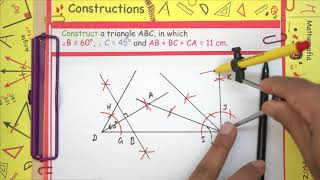 Class 9 Chapter 11  Exercise 111 Constructions  Example 1 Construct triangle  NCERT Maths [upl. by Ymer757]