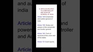 Article Related to comptroller and Auditor general of india shortsviraltrendingupsc [upl. by Sicular832]