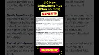 LIC New Endowment Plus 935 Benefits shorts licpolicy [upl. by Ahsemal736]