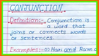 Definition of Conjunction in English Definition of Conjunction  What is Conjunction [upl. by Aralk946]