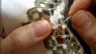 Hardanger Embroidery Lesson 10 contd One more Doves Eye [upl. by Aicen]