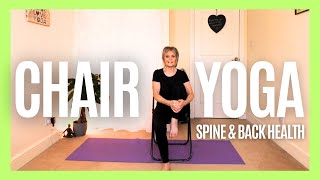 Gentle Chair Yoga for Back Pain Relief  Seniors and Beginners [upl. by Nolyak]