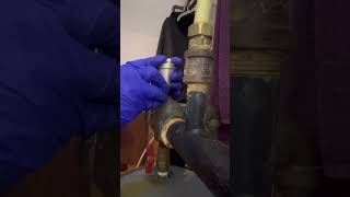 Live water pressure hyvent replacement on hydronic boiler plumbing boiler hvac [upl. by Aniles]