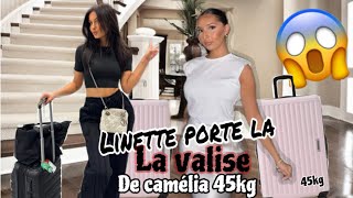 Linette porte la valise de camélia 92 de 45kg normal 😂😂 [upl. by Ahar862]