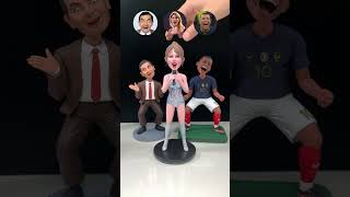 DIY Clay Bobbleheads of Mr Bean Taylor Swift amp Mbappé [upl. by Annonyw765]