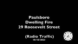 Paulsboro Dwelling Fire 29 Roosevelt Street Radio Traffic 10182023 [upl. by Kho]