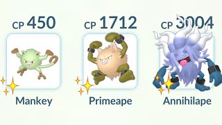 using SHINY ANNIHILAPE Evolution Line in Pokemon GO [upl. by Kynthia]