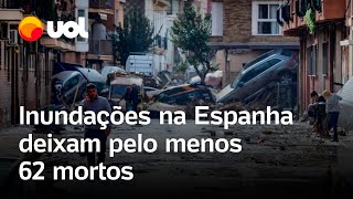 Espanha inundada temporal deixa rastro de morte e destruição com casas alagadas e carros empilhados [upl. by Aneelahs]