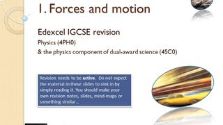 Forces and Motion REVISION PODCAST Edexcel IGCSE physics topic 1 [upl. by Nortal]