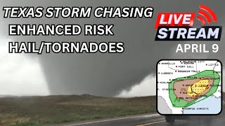 LIVE TEXAS STORM CHASE • Enhanced HailTornado Risk 4924 SJA [upl. by Ateekan]