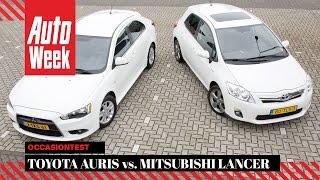 Toyota Auris Hybrid 2012 vs Mitsubishi Lancer 2014  Dubbeltest [upl. by Acinod663]