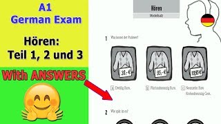 A1 German Exam Hören Teil 1 2 und 3 Goethe institut  German language [upl. by Laehcimaj450]