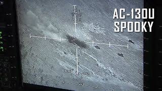 AC130U Spooky Gunship in Action Live Firing [upl. by Hirai]